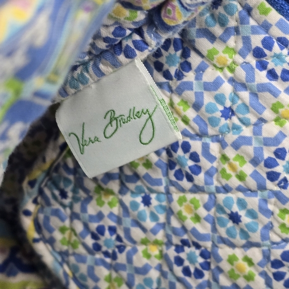 Vintage 00s Vera Bradley Capri Blue Paisley Tote Purse Shoulder Villager Medium - Picture 9 of 10